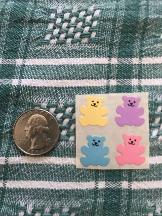 Vintage Sandylion Mini Bear stickers,  Pastel colors,  4 stickers in total 2