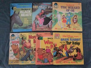 Vintage Walt Disney Brer Rabbit And Tar Baby,  6 Other Titles Read - Along