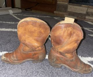 Antique Vintage Roy Rogers Cowboy Boots Western Collectible Brown