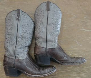 Vintage Dan Post Cowboy Boots Mens Two Tone Size 9