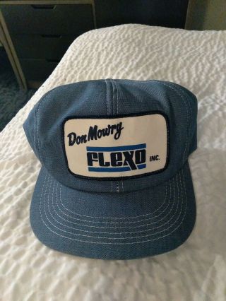 Vintage K Product Denim Snapback Hat Flexo Don Mowry Patch