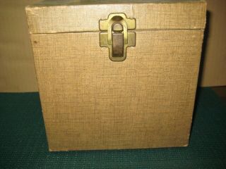 Vintage_tan Weave_45 Rpm Record - - Carry - - Storage - - Tote_ 7 - 14 - C
