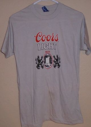 Vintage 1990s Coors Light Beer T Shirt Size Large Made In Usa 50/50
