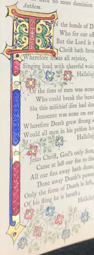 1855 Bible Hymns Leaf - Art & Crafts Movement - Gold Illuminated Manuscript 17