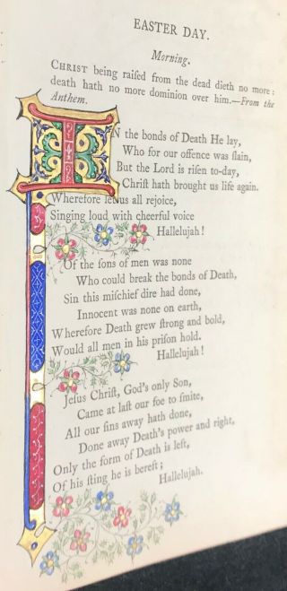 1855 Bible Hymns Leaf - Art & Crafts Movement - Gold Illuminated Manuscript 17 2