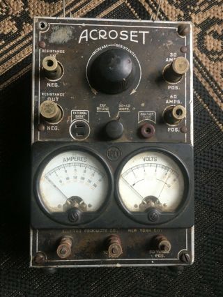 Vintage Acroset Amp And Volt Tester