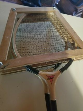 Vintage Joker Wood Badminton Racquets (2) With Press Frame Holder