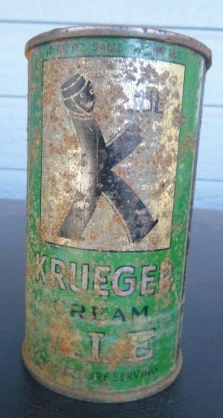 Vintage Krueger Cream Ale Flat Top Beer Can Instruction Keglined Irtp