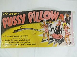 Vintage 1968 Pussy Pillow Novelty Gag Gift By Honey Toy Industries