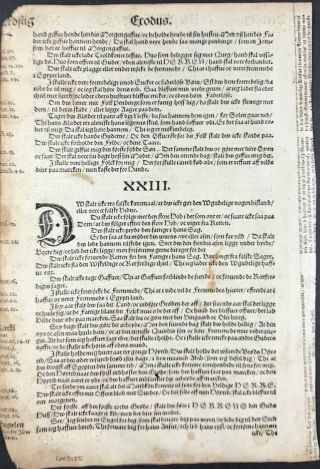 Danish Genealogy - 1550 Danish Bible Leaf First edition Exodus Christian III 2 2