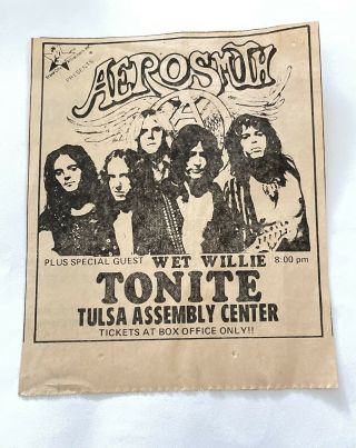 Vintage Aerosmith Rock Band Circa 1977 Concert Newspaper Ad Clipping