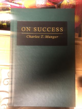 On Success - Charles (Charlie) T.  Munger,  2009,  HC [Berkshire Hathaway] 2