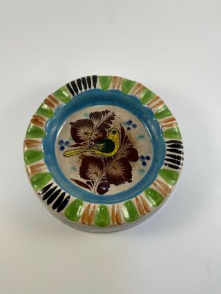 Vintage Tonala,  Mexico Handmade Ceramic Art Ashtray Trinket Dish,  Signed