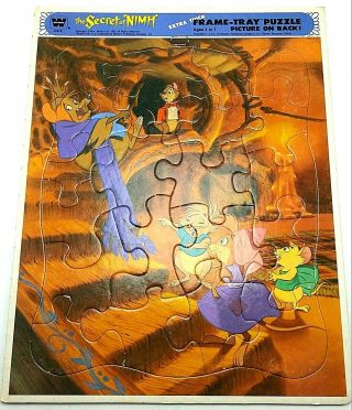 Whitmans Extra Thick Tray Puzzle Secret Of Nimh Poster Back Vtg 1982 Made In Usa