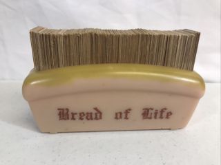 Vintage 1953 Bread Of Life Daily Scripture Holder Cross Publishing Co W/cards