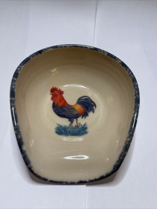 Home & Garden Party Stoneware Rooster Spoon Rest Vintage No Chips 2005
