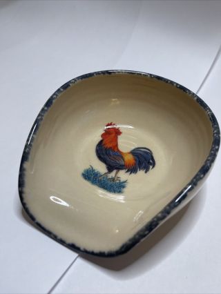 HOME & GARDEN PARTY STONEWARE ROOSTER SPOON REST VINTAGE NO CHIPS 2005 2
