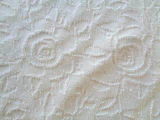 Vintage Bedspread Chenille Off White 98x114 " Flower Floral Rose Craft Quilting