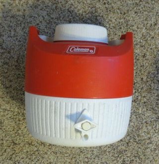 Vintage Coleman 1 Gallon Red And White Water Cooler Picnic Jug With Spigot & Cup