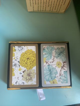 Vintage Congress Cel - U - Tone Playing Cards Floral Flowers Deck Set Gift Quality
