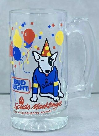 Vintage Spuds Mackenzie Beer Glass Mug Stein Budweiser Bud Light 1987 Party