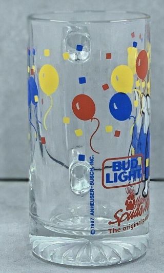 Vintage Spuds MacKenzie Beer Glass Mug Stein Budweiser Bud Light 1987 Party 2