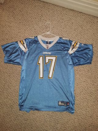 Vintage Reebok San Diego Chargers Philip Rivers Powder Blue Jersey Youth Size Xl