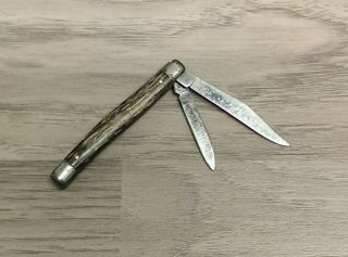 Imperial Knife Made In Usa Crown 2 Blade Plain Edge Vintage Folding Pocket Dd