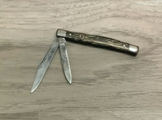 IMPERIAL Knife Made in USA Crown 2 Blade Plain Edge Vintage Folding Pocket DD 2