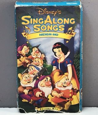 Disney’s Sing Along Songs Snow White Seven Dwarfs Heigh - Ho Vhs Video Tape 1 Vtg
