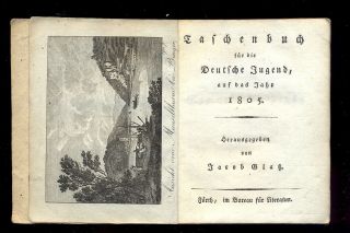 1805 Taschenbuch Für Die Deutsche Jugend,  Hrg.  Jacob Glatz,  Fürth,  5 Stiche Rar