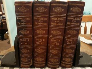 4 Volumes 1898 Universal Dictionary Of The English Language - Hunter Morris -