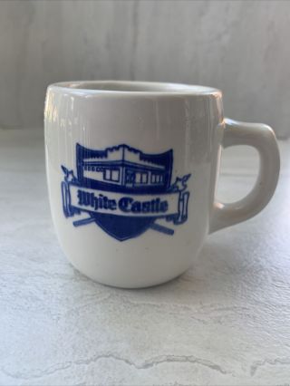Vintage White Castle Restaurant Blue Logo Coffee Mug Mayer China Ashtray Bottom