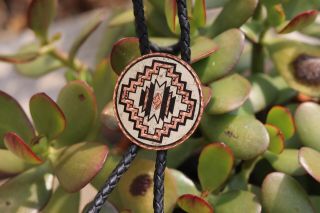 Vintage Native American Style Bolo Tie With Barbed Wire Tips Signed Ijs Western