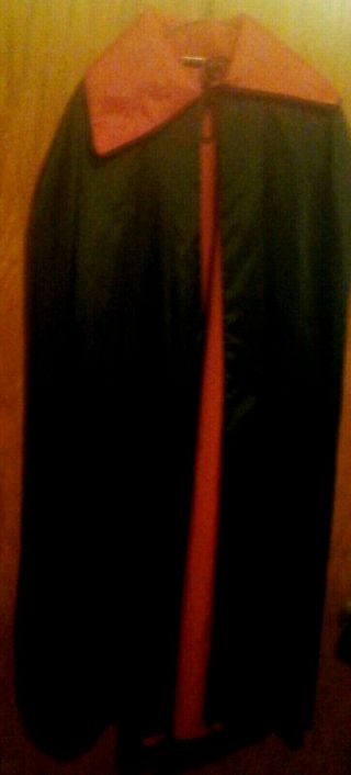 Halloween Dracula Vampire Or Devil Black /red Cape Costume Reversible