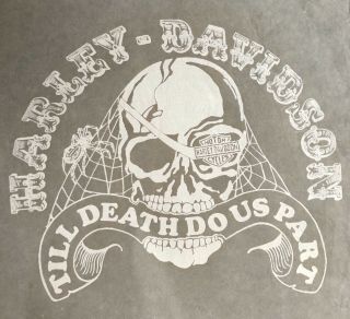 Vintage Harley - Davidson Till Death Do Us Part Iron On Transfer Motorcycle