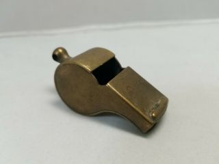 Vintage Solid Brass Police Military Whistle Cork Ball Antique
