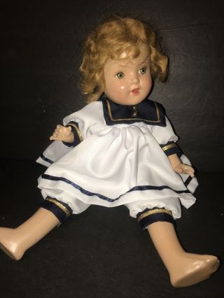 White Sailor Doll Dress/pants For 18” - Shirley Temple Doll/ Others - No Doll (w13)