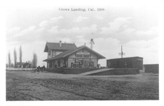 Rppc Crows Landing,  Ca 1908 View Railroad Depot C1950s Vintage Postcard