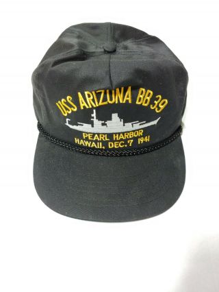 Uss Arizona Bb 39 Pearl Harbor Hawaii Strapback Hat Us Navy Ship Vintage Cap Usa