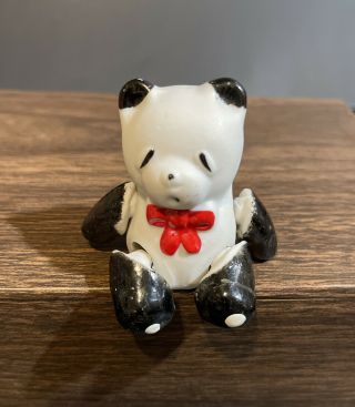 Vintage Bisque Jointed Panda Bear Figurine