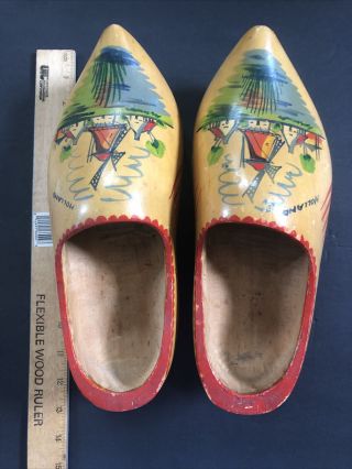 Vintage Dutch Wooden Shoes Hand Painted Shoes Holland