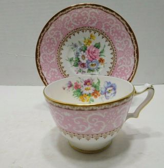 Vintage Crown Staffordshire Bone China Teacup And Saucer