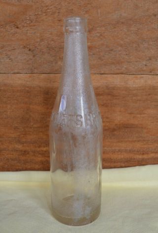 Vtg Clear Glass 12 Oz Voiers Bros Deming Nm Soda Bottle Raised Lettering