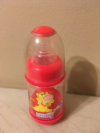 Vintage Nuby Infant Feeder Bottle Baby Cereal Baby Food 2oz Stage Red Lion