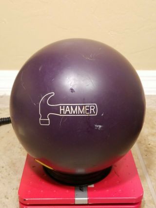 Vtg 14 Lb 12.  4 Oz Fab Hammer Urethane Bowling Ball Black Faball Rh