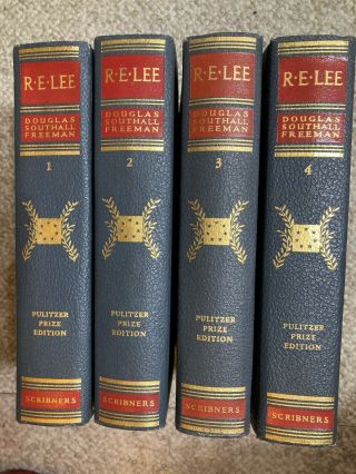 1934 R.  E.  Lee A Biography By Douglas Southall Freeman 4 Volume Set
