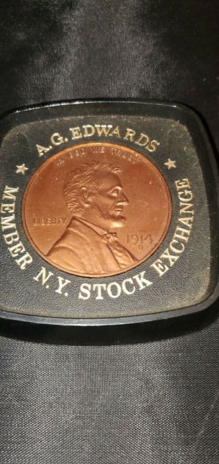 Vtg Advertising Plastic Coin Coasters Set Of 2 - AG Edward NY Stock Exchange MEMB 3