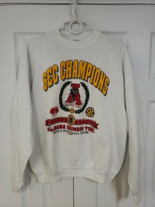 Vintage 1992 Alabama Crimson Tide Sec Champions Sweatshirt Xl Made In Usa Fotl