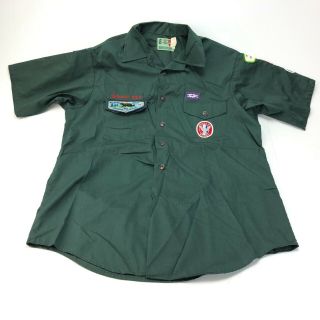 Vintage Boy Scout Explorers Leadership Shirt With Patches 15 Neck